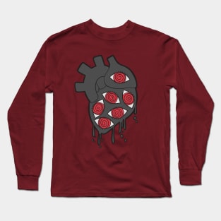 Black Dripping Eye Heart Long Sleeve T-Shirt